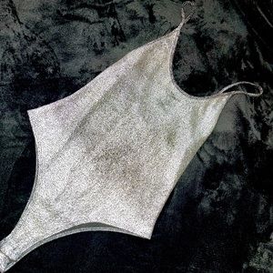 Metallic textured bodysuit